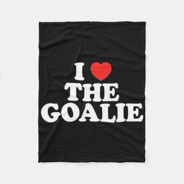 I Liebe Goalie Heart Soccer Hockey Sport Goalie Fleecedecke (Vorderseite)