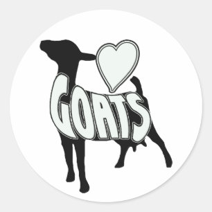 I LIEBE GOATS LOGO ICON RUNDER AUFKLEBER