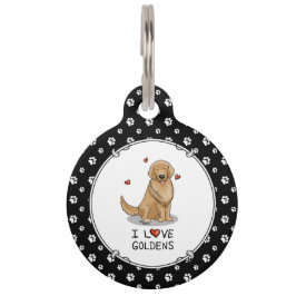 I Liebe Goldens - I Liebe Golden Retrievers Haustiermarke