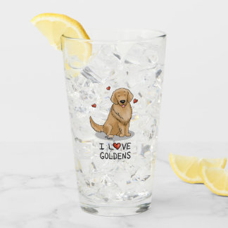 I Liebe Goldens I Liebe Golden Retrievers Niedlich Glas