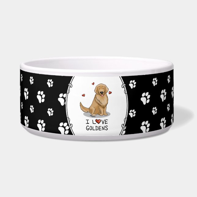 I Liebe Goldens I Liebe Golden Retrievers Niedlich Napf (Vorderseite)