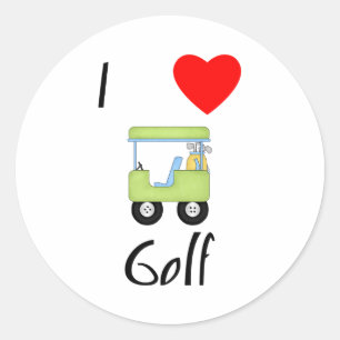 I Liebe-Golf (4) Runder Aufkleber