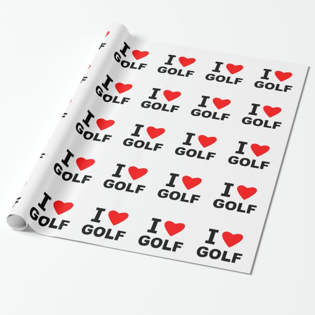 I Liebe-Golf Geschenkpapier (Ungerollt)