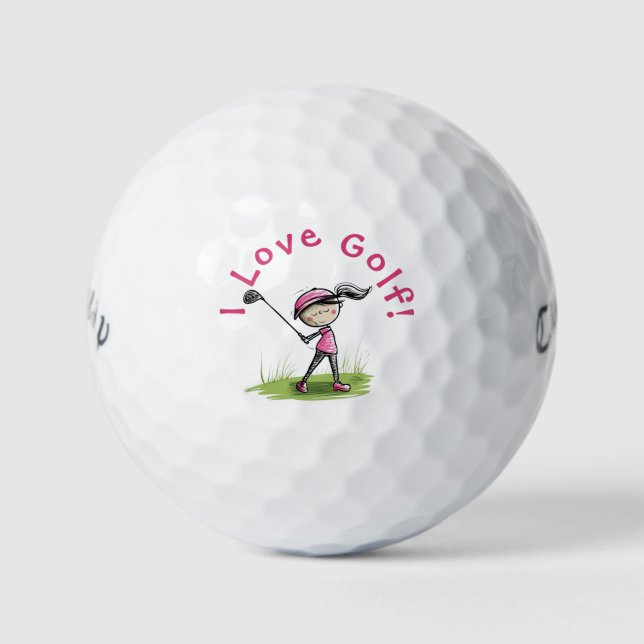 "I Liebe Golf" Golf Golf Golf Ball (Vorderseite)