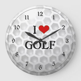 I Liebe Golf Große Wanduhr