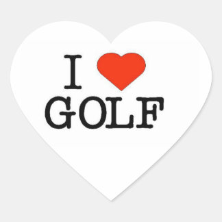 I Liebe Golf Herz-Aufkleber
