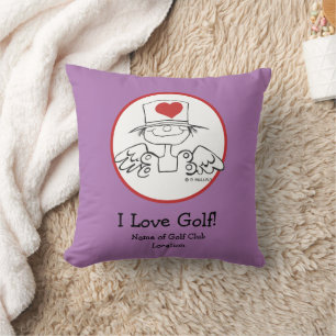 "I Liebe Golf" Herzmuskelkissenpilz Kissen