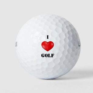 I Liebe Golf Rotes Herz Golfball