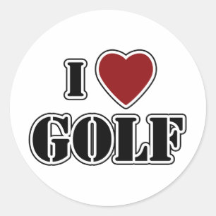 I Liebe Golf Runder Aufkleber