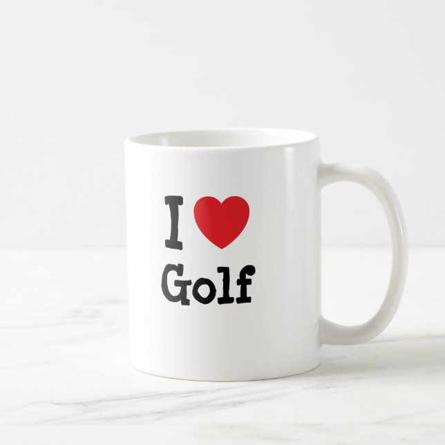 I Liebe Golfherz personalisiert Tasse (Rechts)