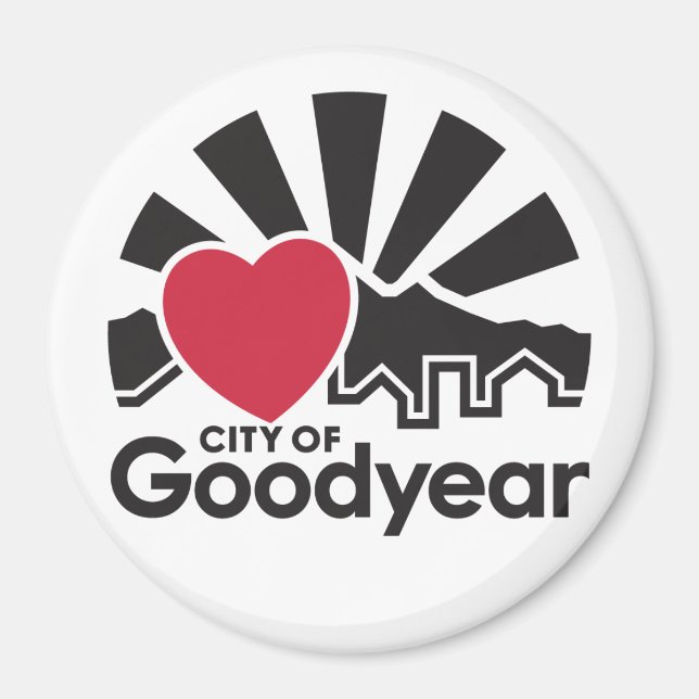 I Liebe Goodyear Round Magnet (Vorne)