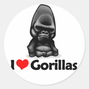 I Liebe-Gorillas Runder Aufkleber