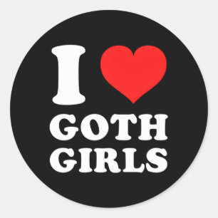 I Liebe Goth Runder Aufkleber