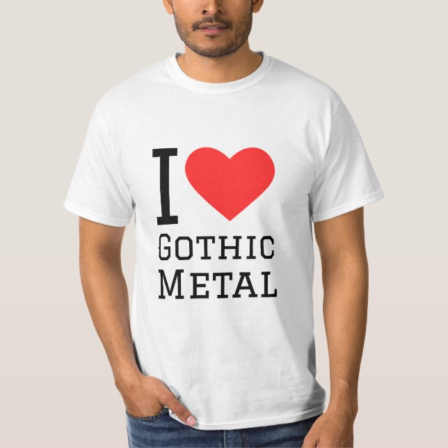 I Liebe gotisches Metallquadrat T-Shirt (Vorderseite)