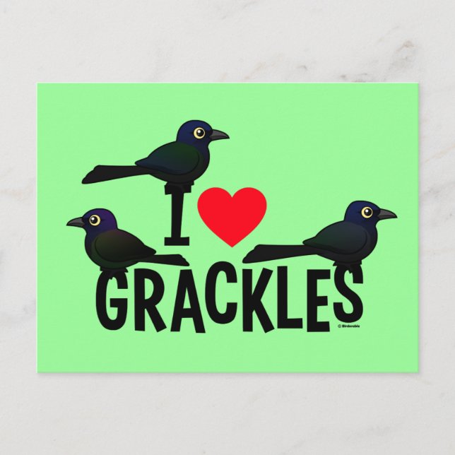 I Liebe Grackles Postkarte (Vorderseite)