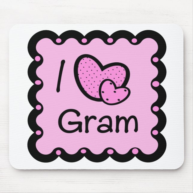 I Liebe-Gramm-niedlicher T - Shirt Mousepad (Vorne)