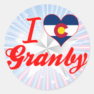 I Liebe Granby, Colorado Runder Aufkleber