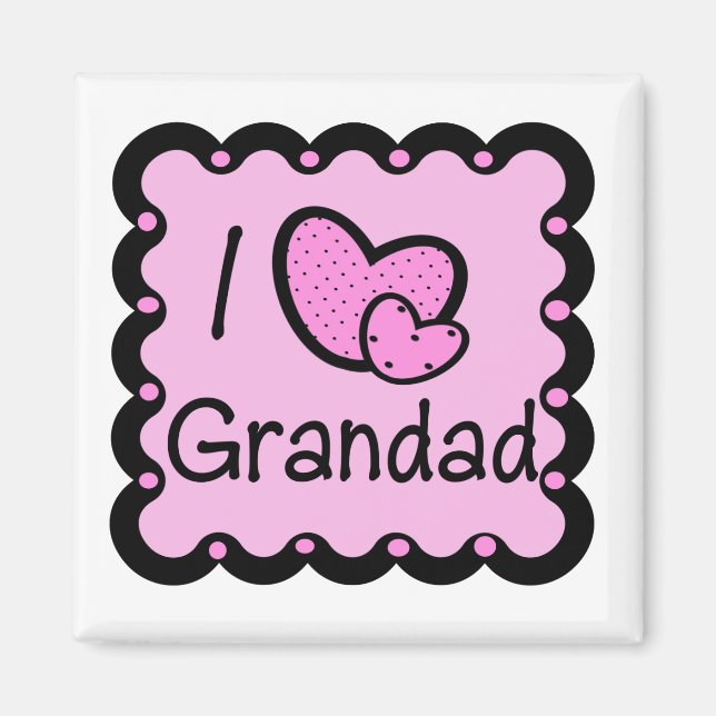 I Liebe Grandad Niedlicher T - Shirt Magnet (Vorne)
