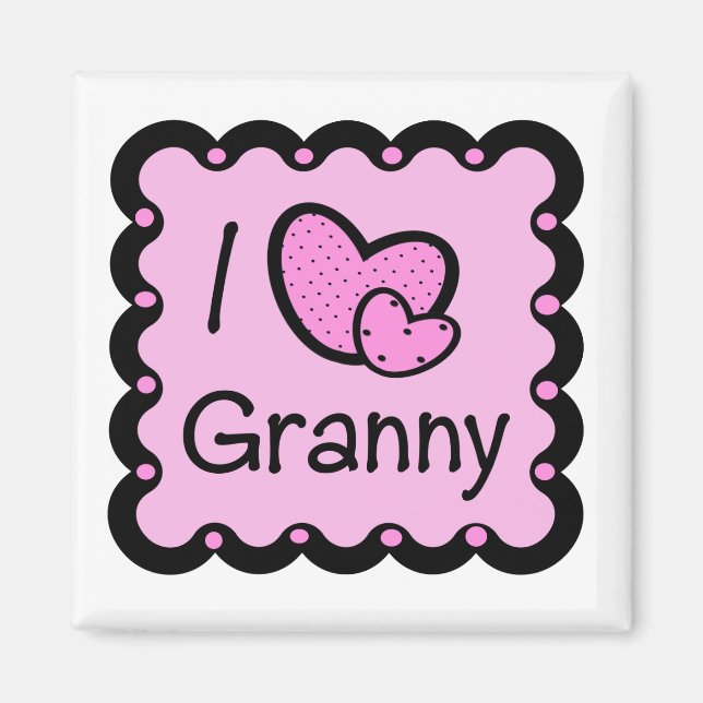 I Liebe Granny Niedlich T-Shirte Magnet (Vorne)