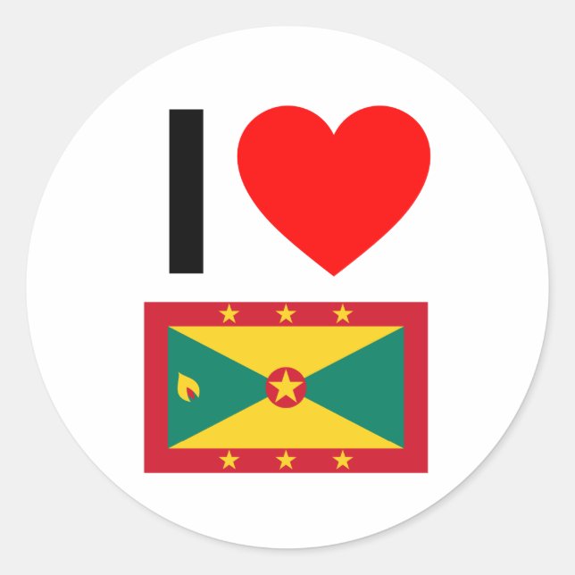 i Liebe grenada Runder Aufkleber (Vorderseite)