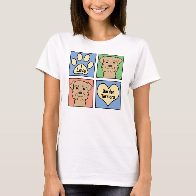 I Liebe-Grenzterrier T-Shirt (Vorderseite)