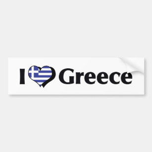 I Liebe-Griechenland-Flagge Autoaufkleber