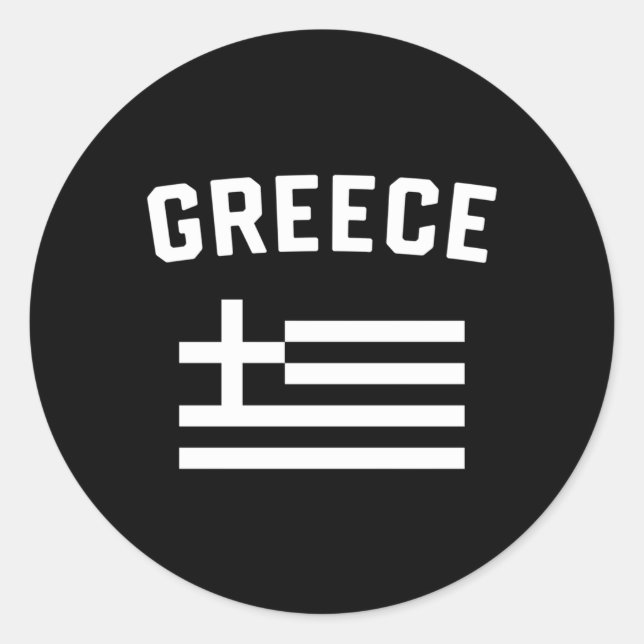 I Liebe Griechenland Minimalistisch griechische Fl Runder Aufkleber (Vorderseite)