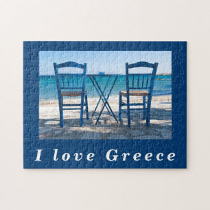 I Liebe Griechenland Taverna Foto blau-weiß Puzzle