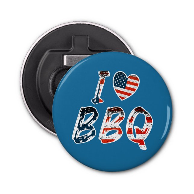 I Liebe GRILLEN, amerikanisches Patriotikum Flaschenöffner (Vorderseite)