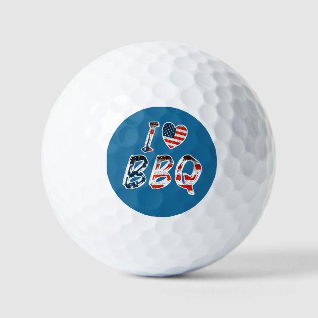 I Liebe GRILLEN, amerikanisches Patriotikum Golfball (Vorderseite)