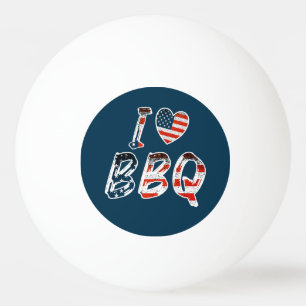 I Liebe GRILLEN, amerikanisches Patriotikum Tischtennisball
