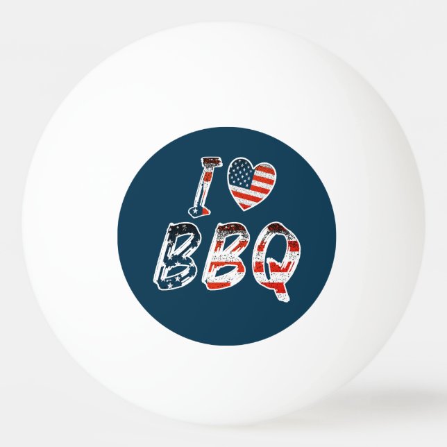 I Liebe GRILLEN, amerikanisches Patriotikum Tischtennisball (Vorderseite)