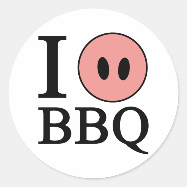 I Liebe GRILLEN Runder Aufkleber (Vorderseite)
