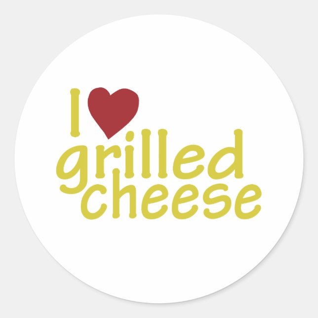 I Liebe Grillkäse Runder Aufkleber (Vorderseite)