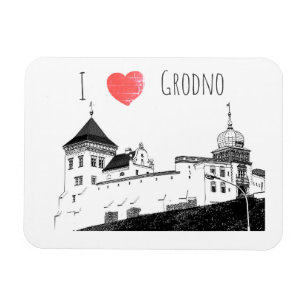 I Liebe Grodno Belarus Architektur Sketch Burg Magnet