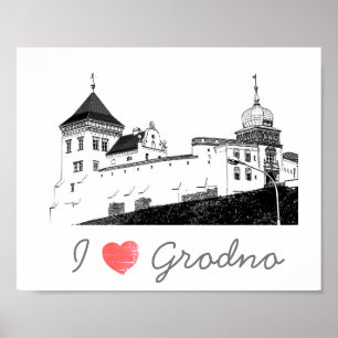I Liebe Grodno Burg Belarus Poster