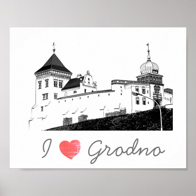 I Liebe Grodno Burg Belarus Poster (Vorne)
