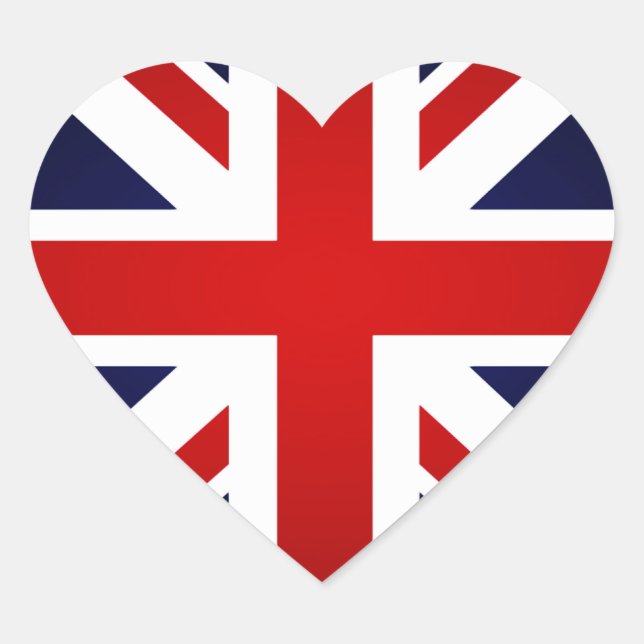 I Liebe Großbritannien - britische Flagge Herz-Aufkleber (Vorderseite)
