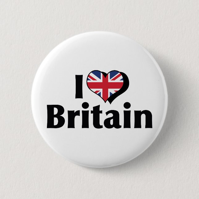 I Liebe Großbritannien Button (Vorderseite)