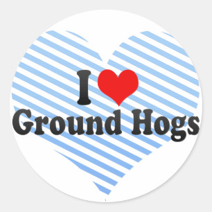 I Liebe Ground Hogs Runder Aufkleber