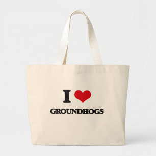 I Liebe Groundhogs Jumbo Stoffbeutel