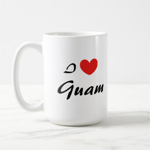I Liebe Guam Heart Typografy Coffee Tasse