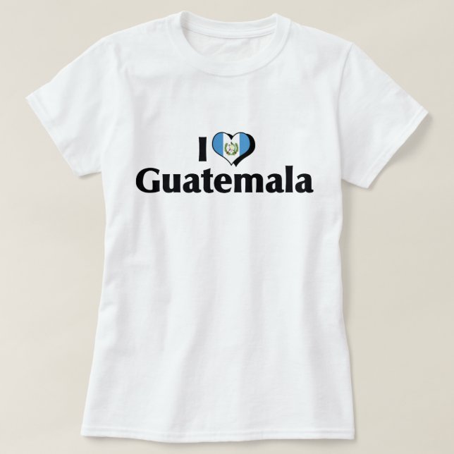 I Liebe Guatemala-Flagge T-Shirt (Design vorne)