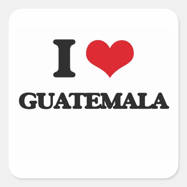 I Liebe Guatemala Quadratischer Aufkleber (Vorderseite)