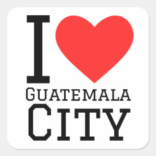 I Liebe Guatemala Stadt Quadratischer Aufkleber
