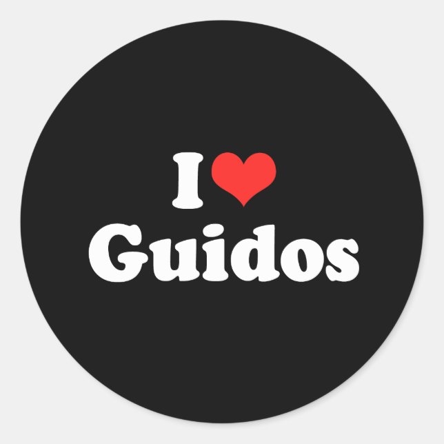 I Liebe Guidos Runder Aufkleber (Vorderseite)