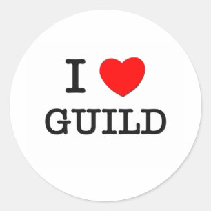 I Liebe Guild Runder Aufkleber
