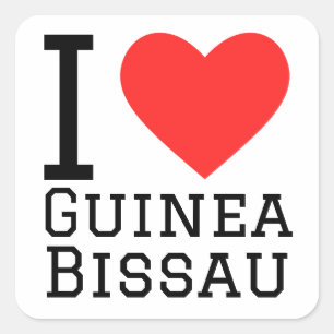 I Liebe Guinea Bissau Quadratischer Aufkleber