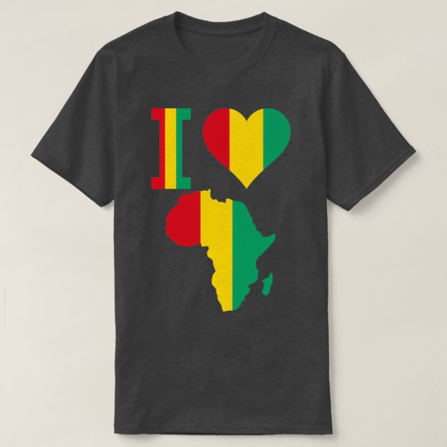 I Liebe Guinea Conakry Flag Afrika Karte T-Shirt (Design vorne)