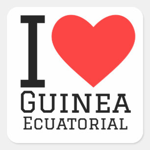 I LIEBE GUINEA QUADRATISCHER AUFKLEBER